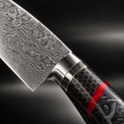Close-up of the shiden 2-piece knife set (gyuto & utility) blade and handle