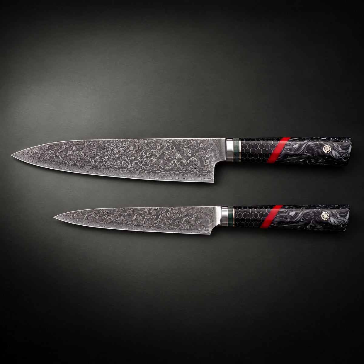 Shiden 2-Piece Knife Set (Gyuto & Utility), full side profile