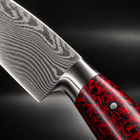Close-up of the kurenai 2-piece knife set (gyuto & santoku) blade and handle