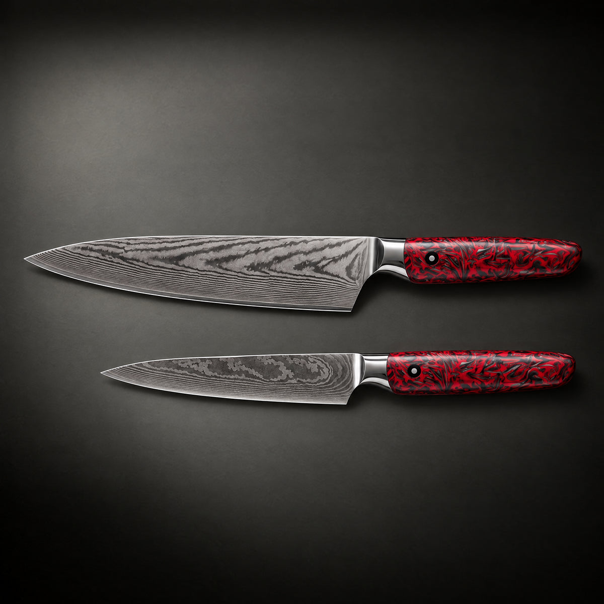Kurenai 2-Piece Knife Set (Gyuto & Utility), full side profile