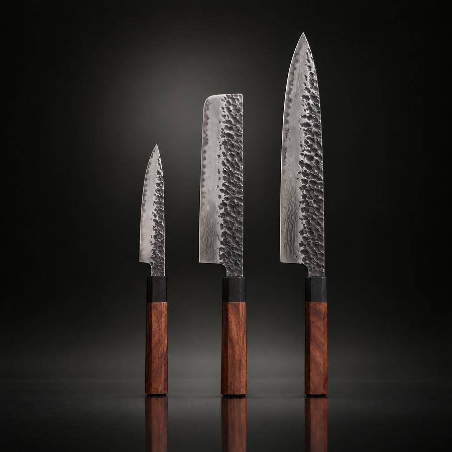 Shizuma 3-Piece Knife Set (Gyuto, Nakiri & Petty)