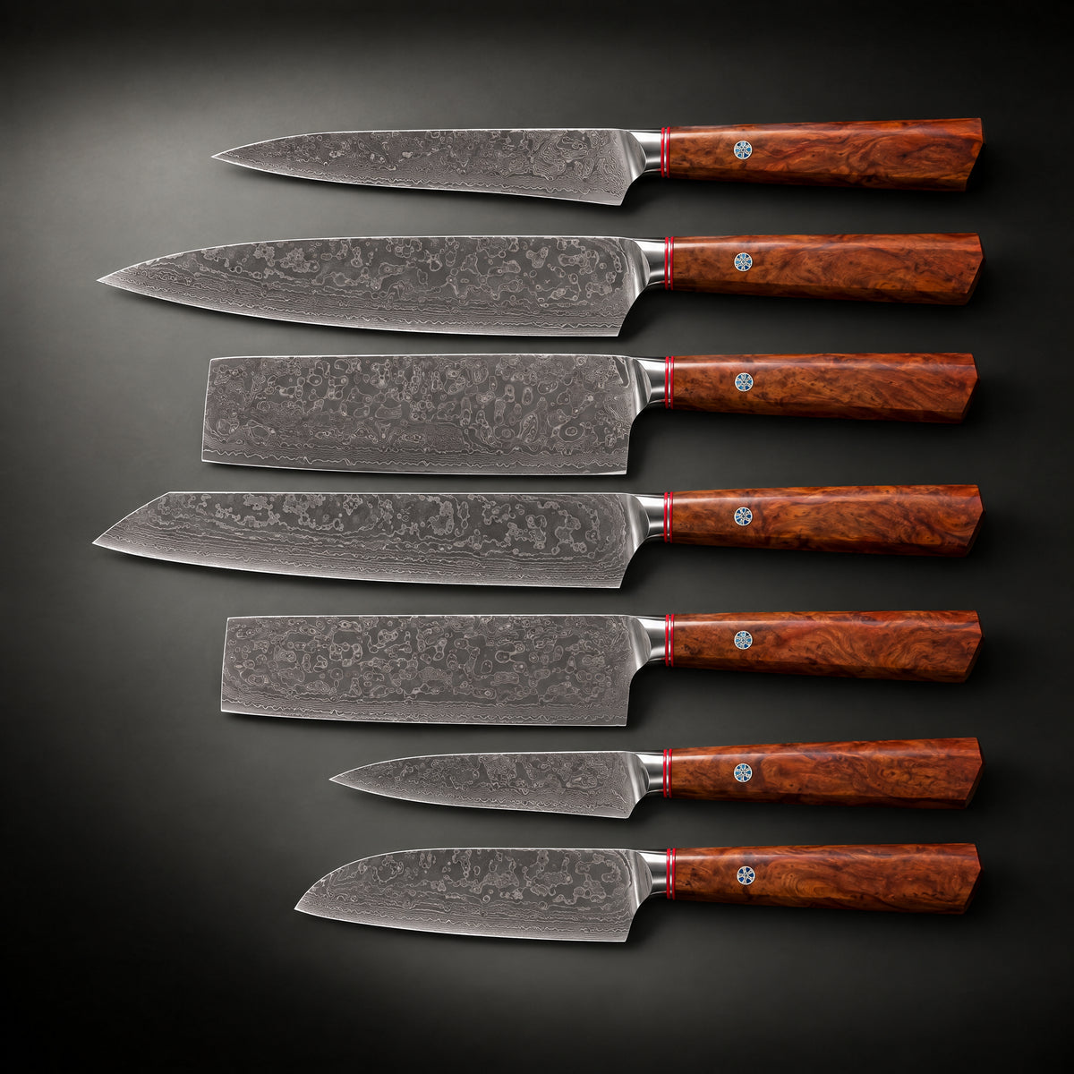 Takamori 7-Piece Knife Set, full side profile