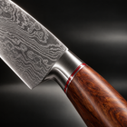 Close-up of the takamori 7-piece knife set blade and handle