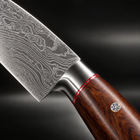 Close-up of the takamori 2-piece knife set (gyuto & santoku) blade and handle