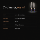 Raiko 2-Piece Knife Set (Gyuto & Kiritsuke) specifications