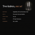 Kurogane 2-Piece Knife Set (Santoku & Petty) specifications