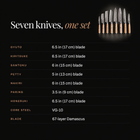 Takumi 7-Piece Knife Set specifications