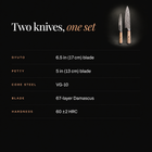 Takumi 2-Piece Knife Set (Gyuto & Petty) specifications