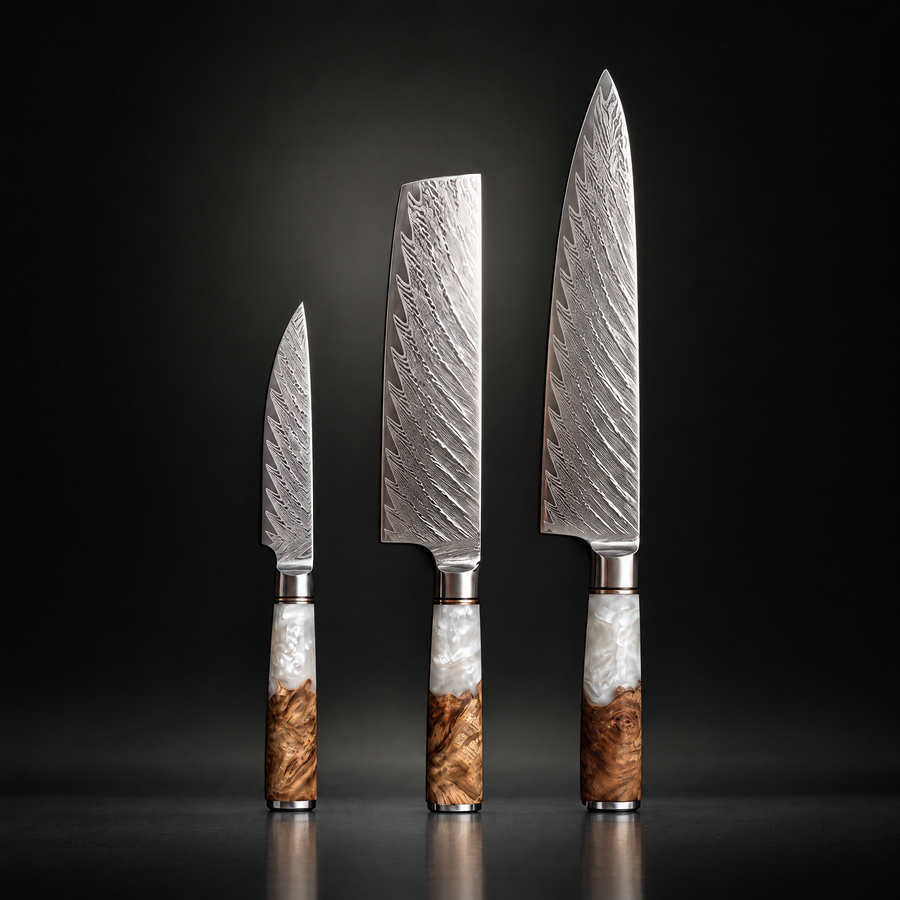 Reimei 3-Piece Knife Set (Gyuto, Nakiri & Petty)