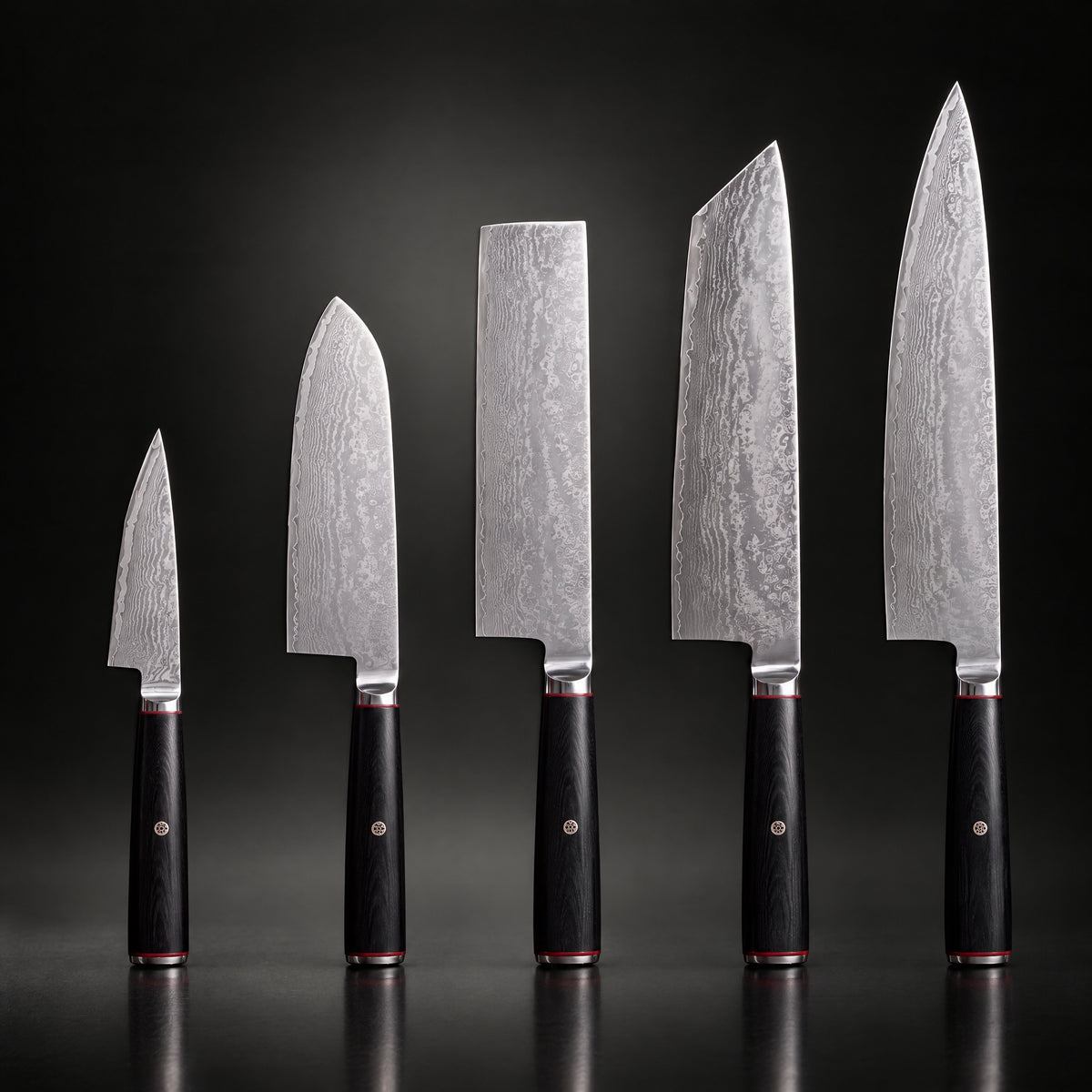 Kurogane Damascus Knife Set