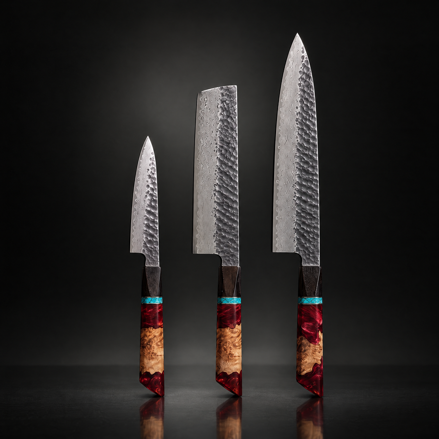 Tenryu 3-Piece Knife Set (Gyuto, Nakiri & Petty)