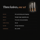 Yamato 3-Piece Knife Set (Gyuto, Nakiri & Petty) specifications
