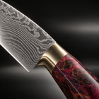 Close-up of the retsu 2-piece knife set (gyuto & petty) blade and handle