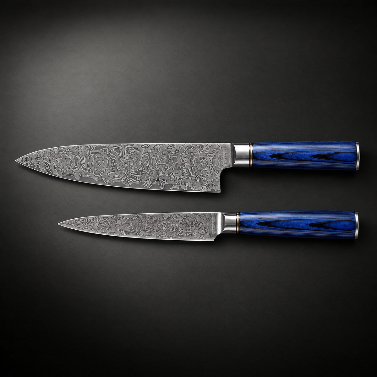 Seiryu 2-Piece Knife Set (Gyuto & Utility), full side profile