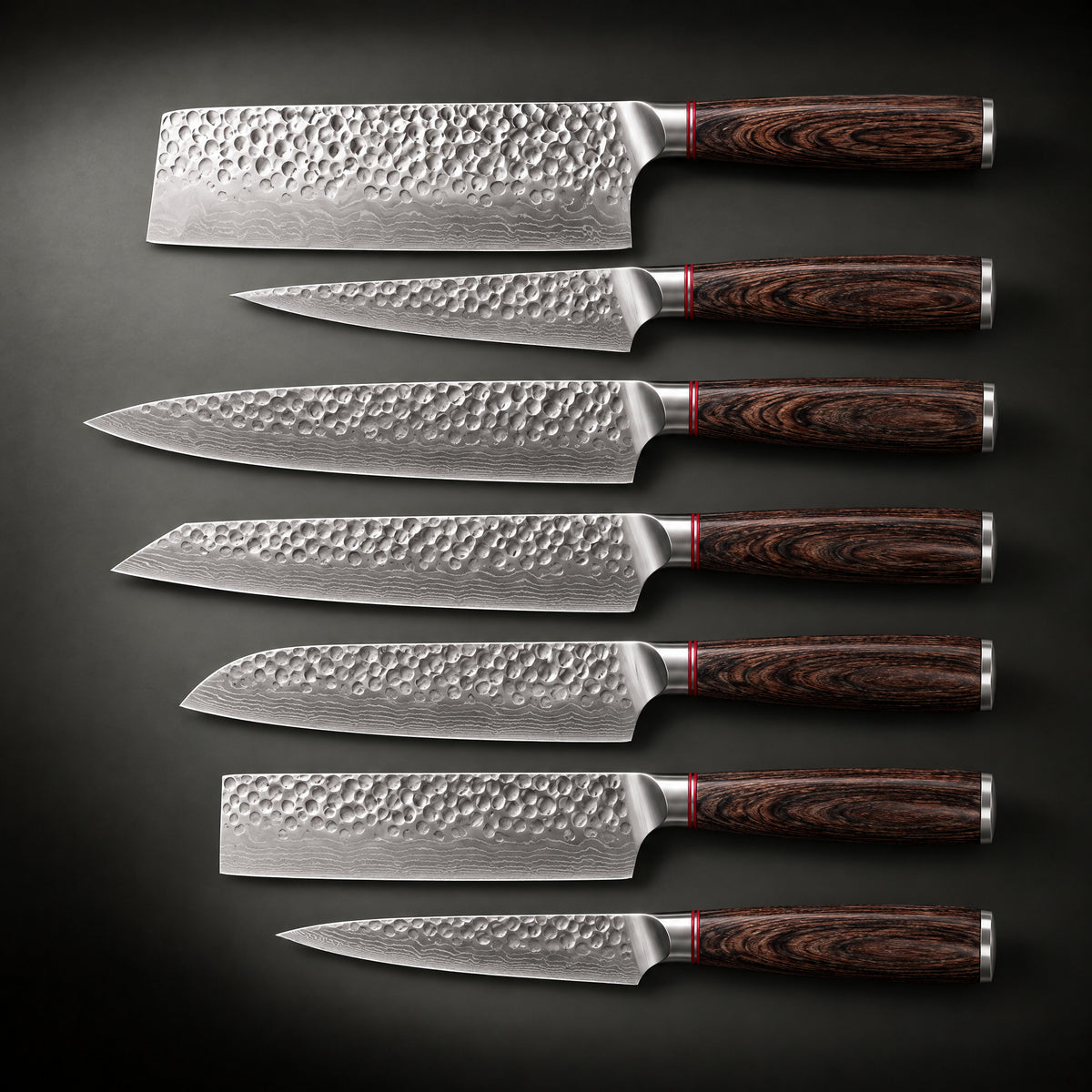 Taiga 7-Piece Knife Set, full side profile