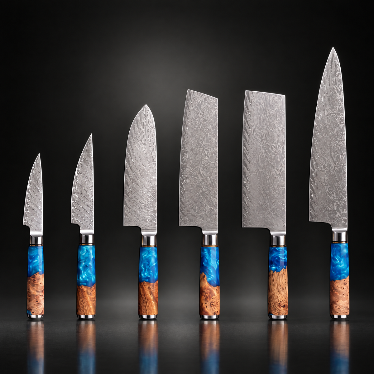 Seiran Damascus Knife Set
