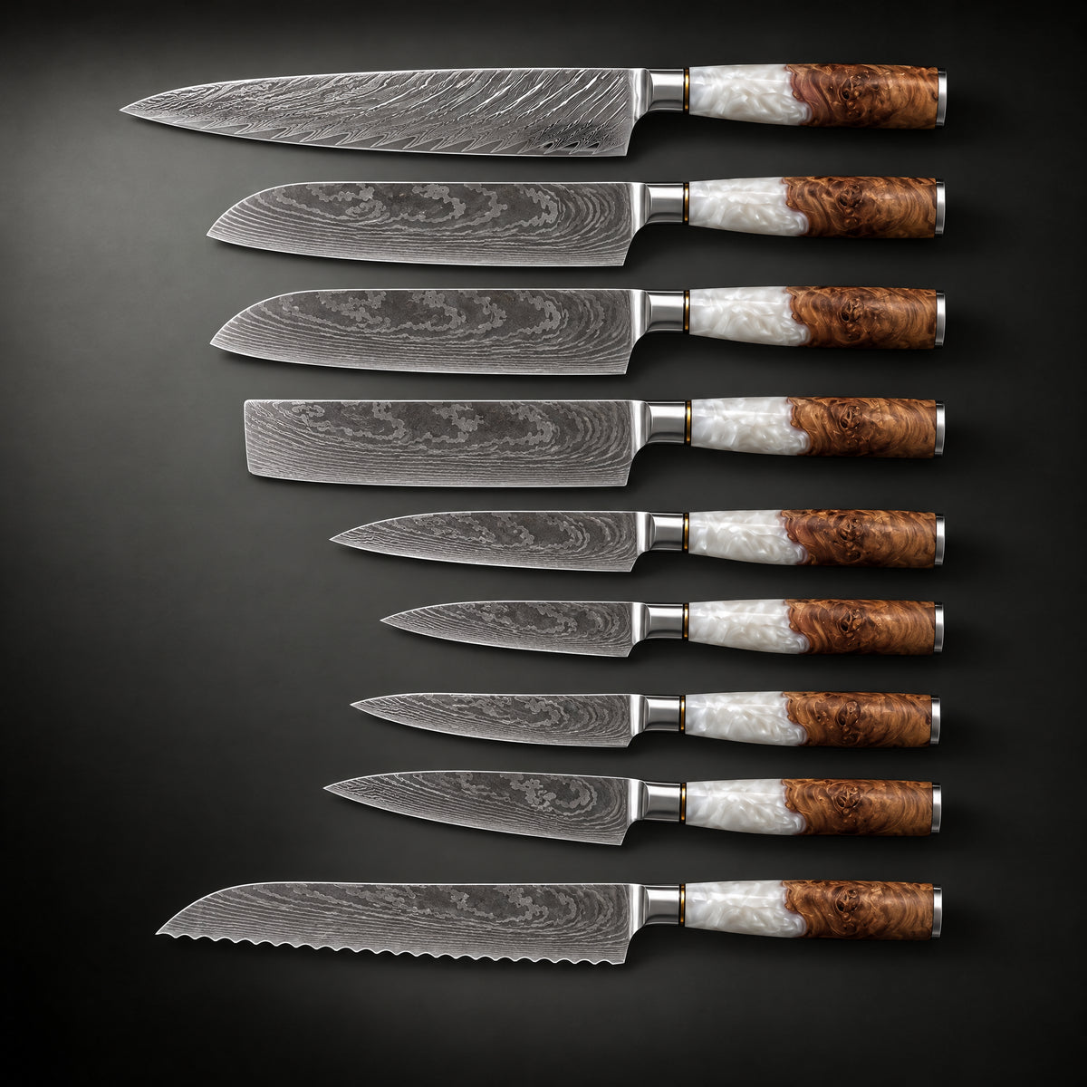 Reimei 9-Piece Knife Set, full side profile