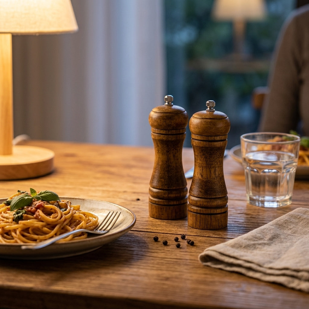 Wooden Salt & Pepper Mill Set (2-Piece)