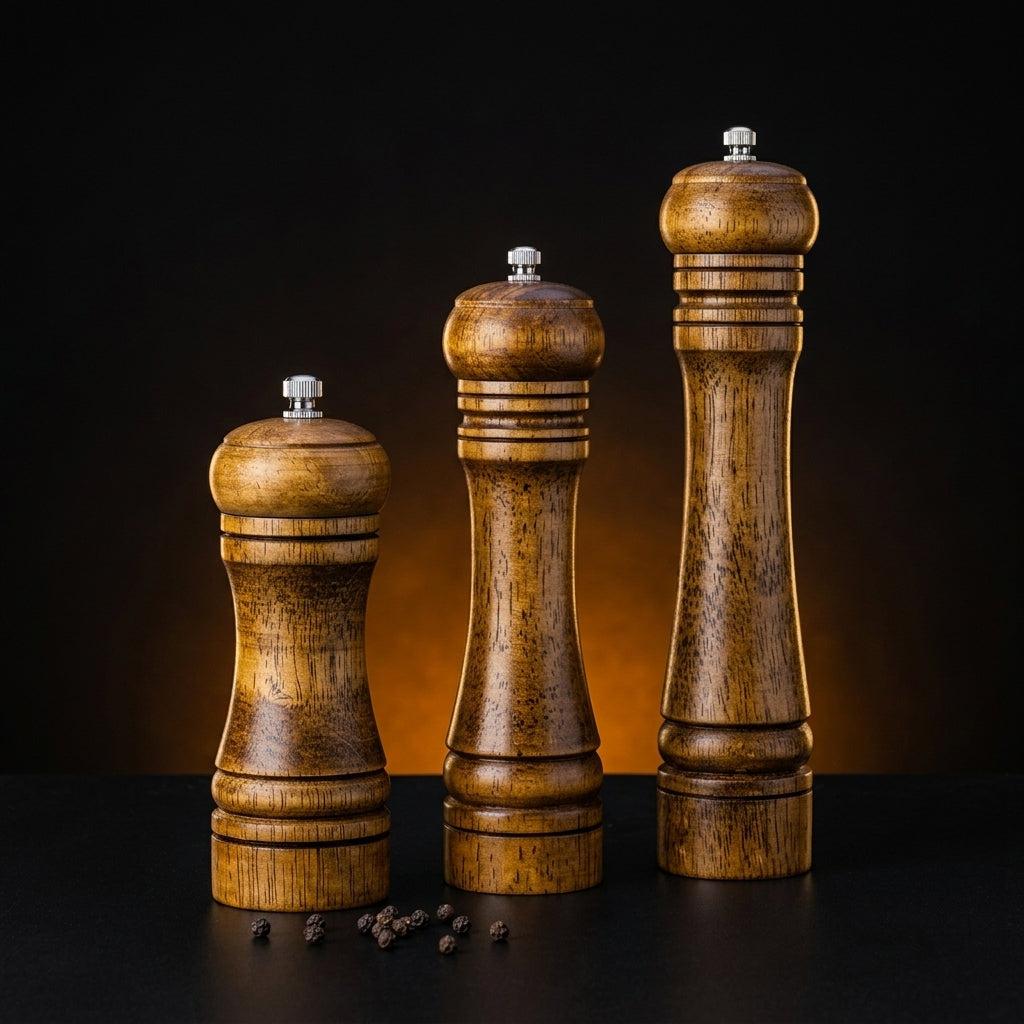 Wooden Salt & Pepper Mill Set (2-Piece)