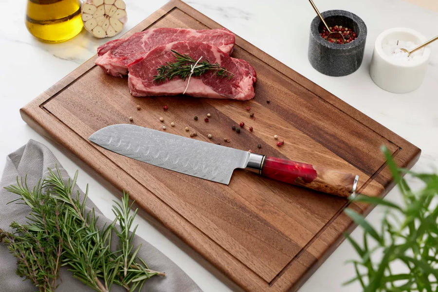 Japanese Damascus Shinku Santoku Knife – 6.9-Inch (17.6 cm) Precision Blade