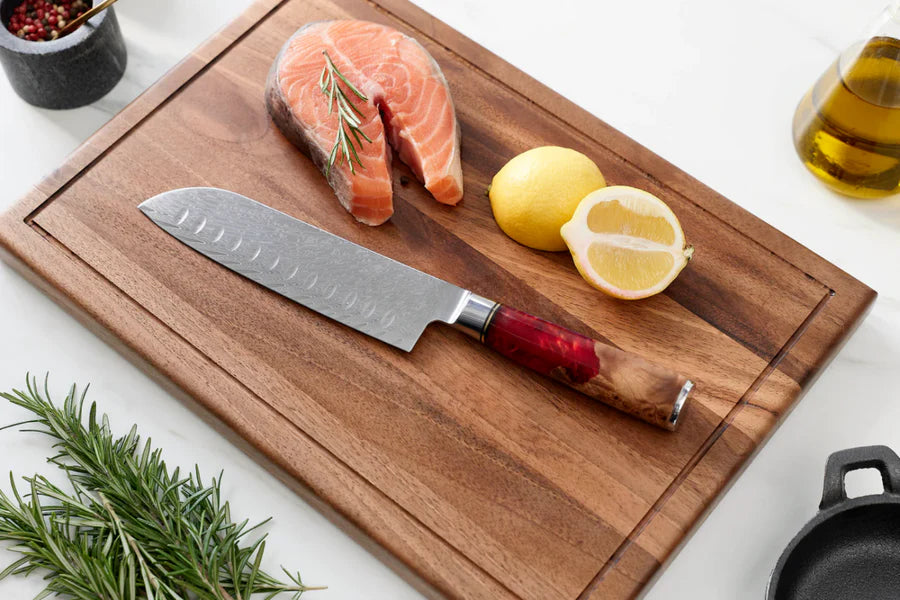 Japanese Damascus Shinku Santoku Knife – 6.9-Inch (17.6 cm) Precision Blade