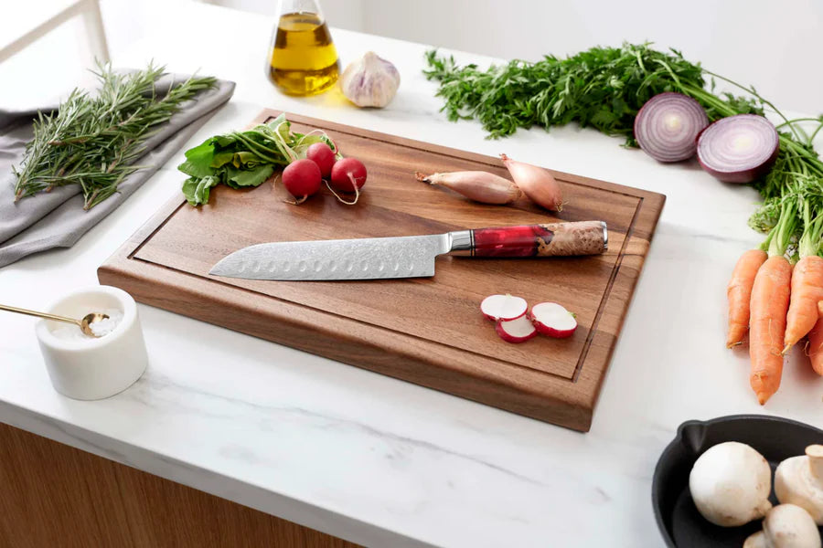 Japanese Damascus Shinku Santoku Knife – 6.9-Inch (17.6 cm) Precision Blade