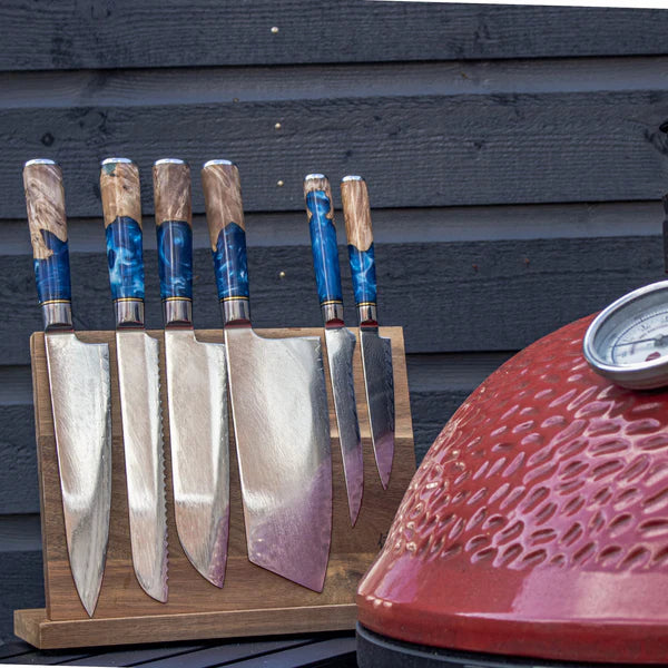 Limited Edition Japanese Damascus Knife Set – 6-Piece Saphire Series