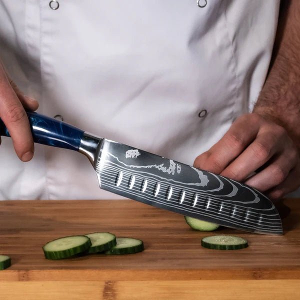 Japanese Damascus Knife Set – 8-Piece Balanced Profile