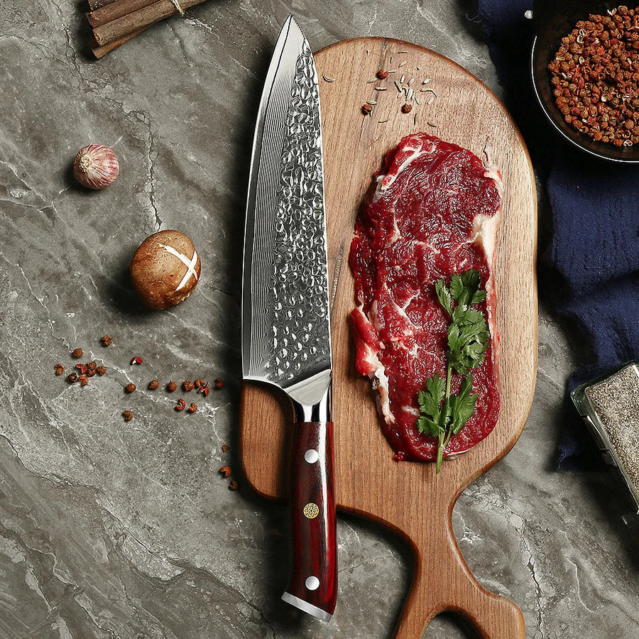 Japanese Damascus Kazoku Gyuto Chef Knife – 8.3-Inch (21.2 cm) Precision Blade