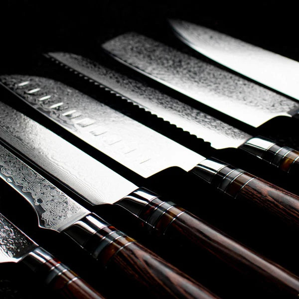 Professional Japanese 7-Piece Damascus Master Knife Set
