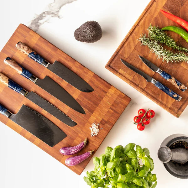 Professional Japanese Damascus Knife Set – 6-Piece Chefs Quality Set