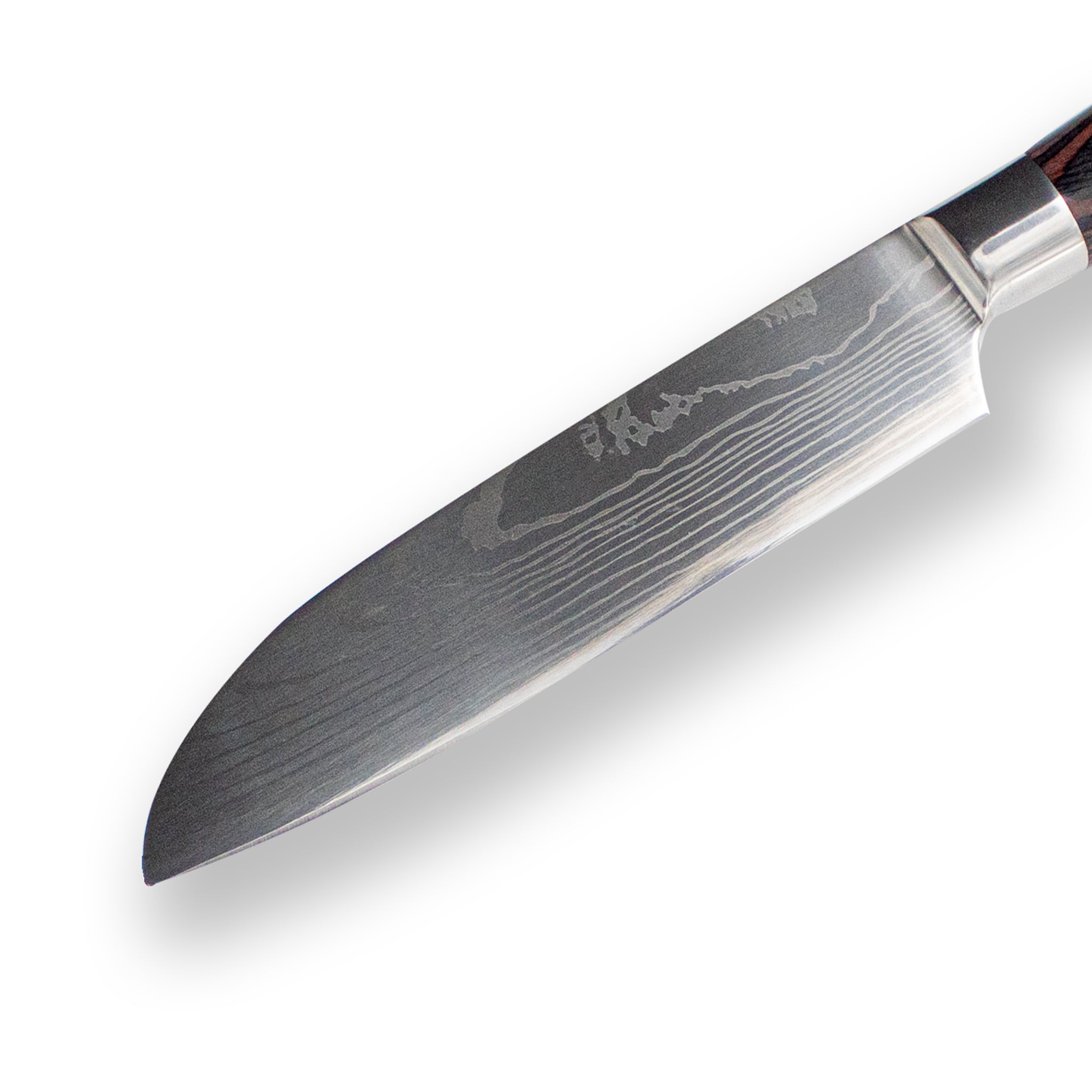 Japanese Damascus Santoku Knife – 5.1 inch (13 cm) Compact Blade