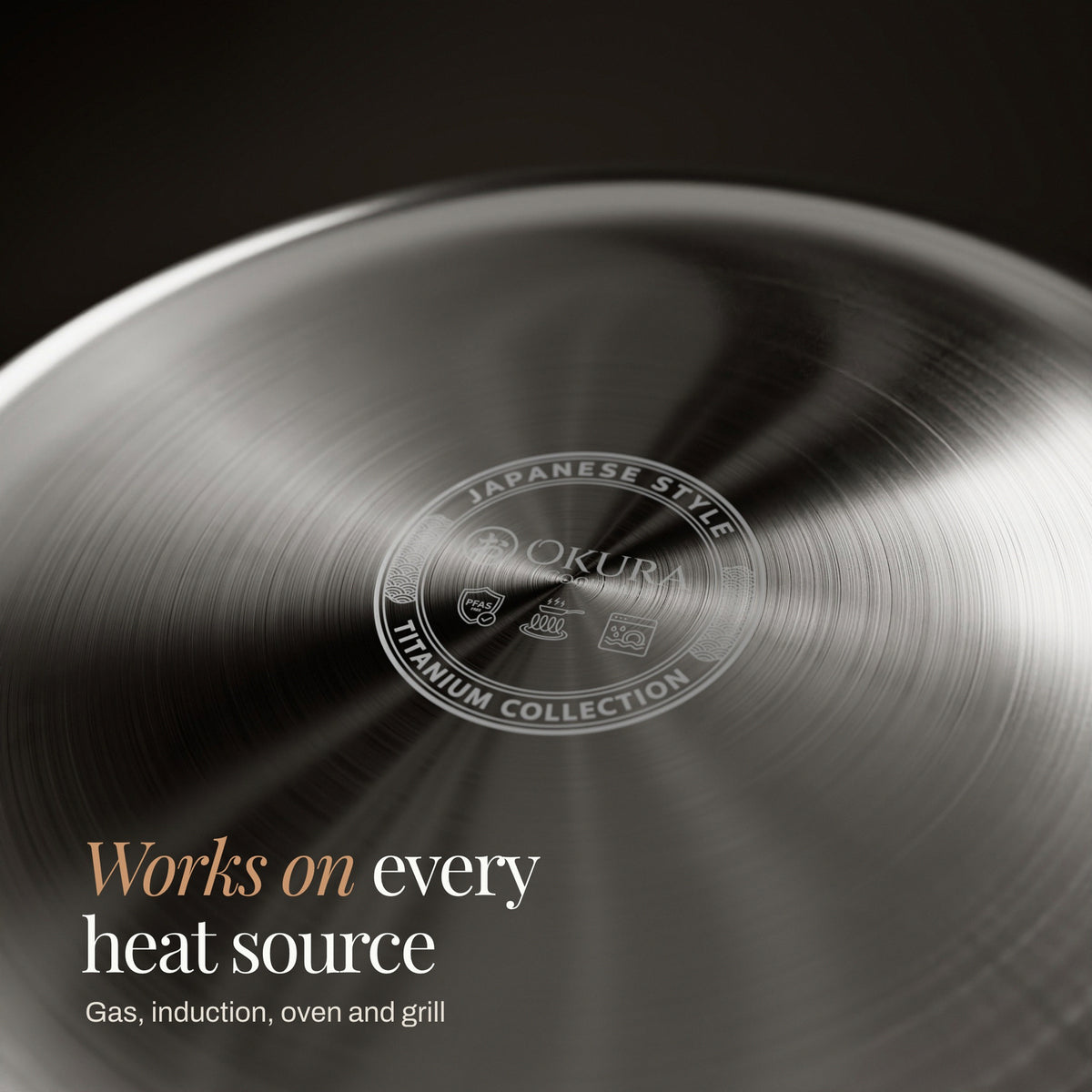 Works on every heat source: gas, induction, oven and grill