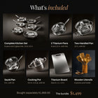 What's included in the bundle, with each item and its size