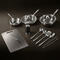 Hammered Titanium Cook & Prep Chef Set with Knife, Board & Utensils
