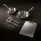 Okura everyday duo set with titanium cutting board and utensils