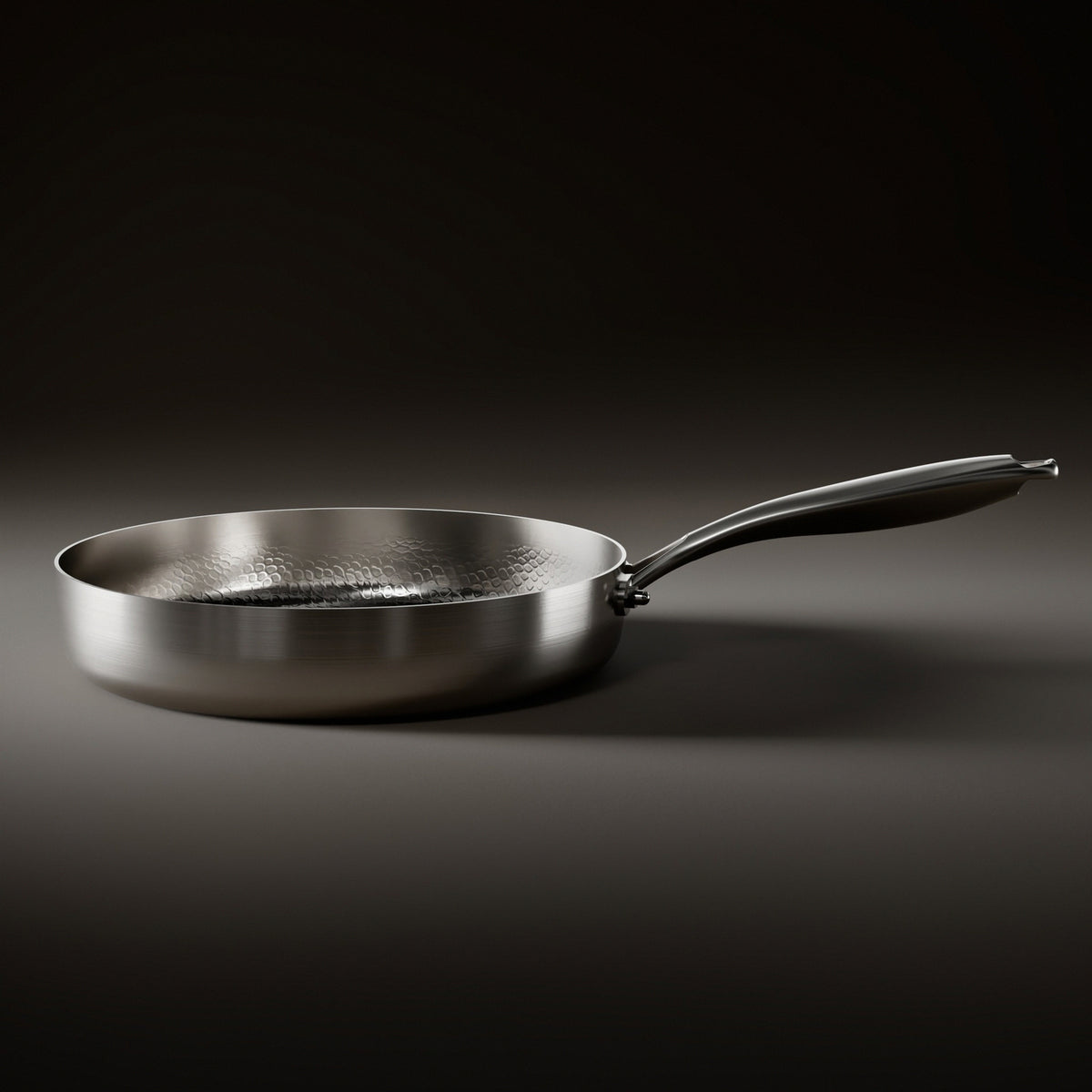 Side view of the Okura high-wall titanium pan