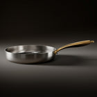 Side view of the Okura high-wall titanium pan, Limited Edition with gold-coloured handle