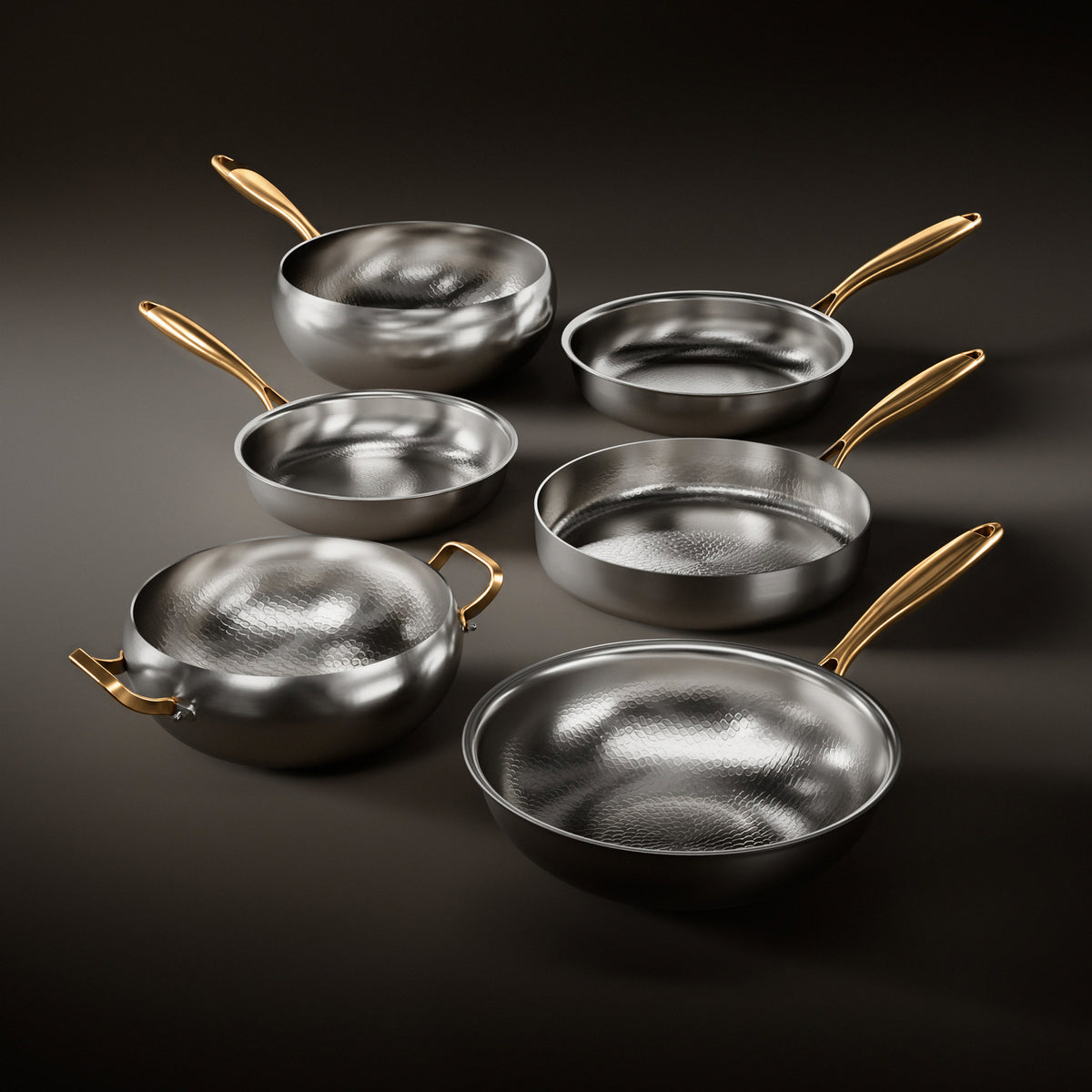 Okura complete kitchen set, Limited Edition with gold-coloured handles
