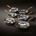 Hammered Titanium Complete Kitchen Set with 3 Lids (10, 11 & 12 Inch) I Limited Edition