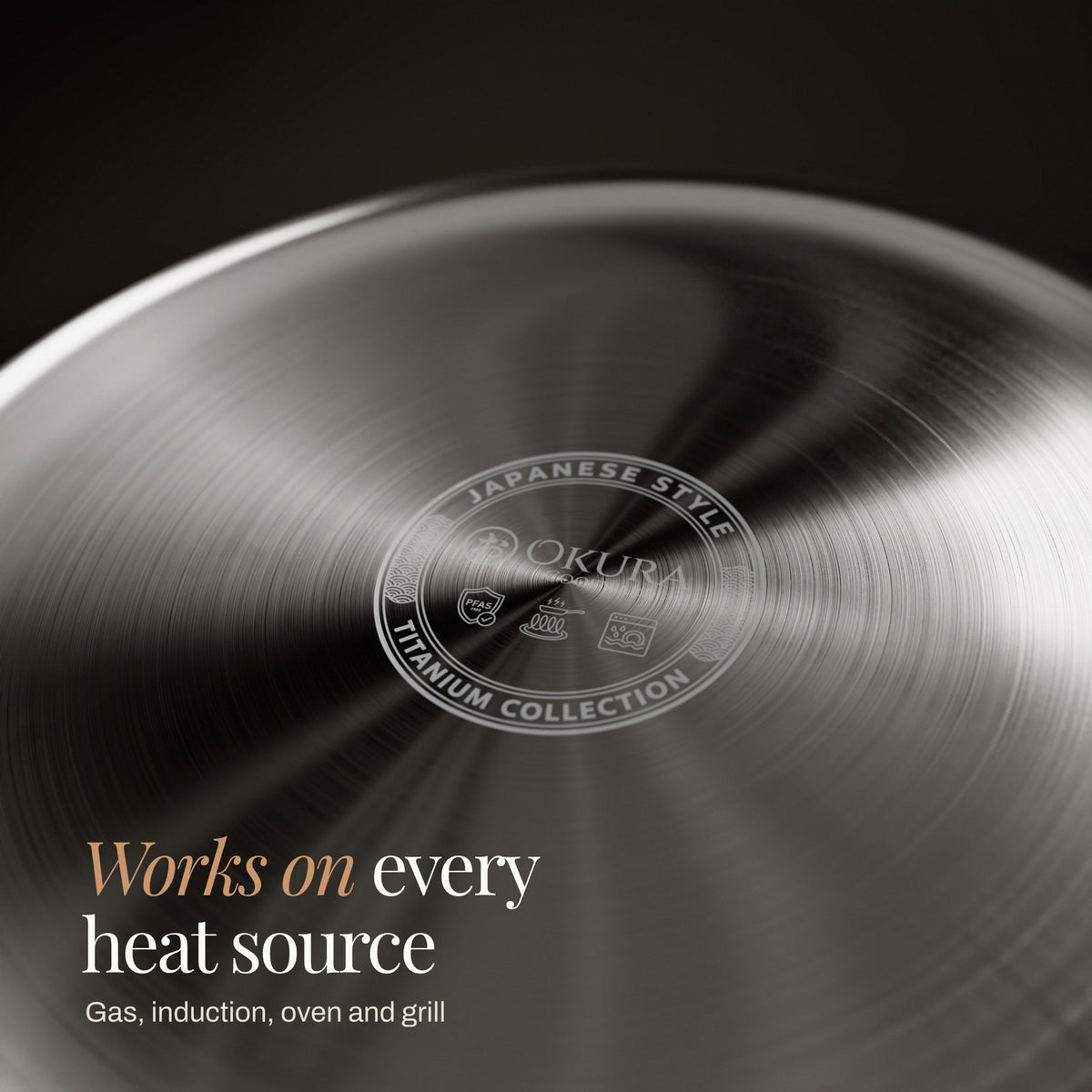 Works on every heat source: gas, induction, oven and grill