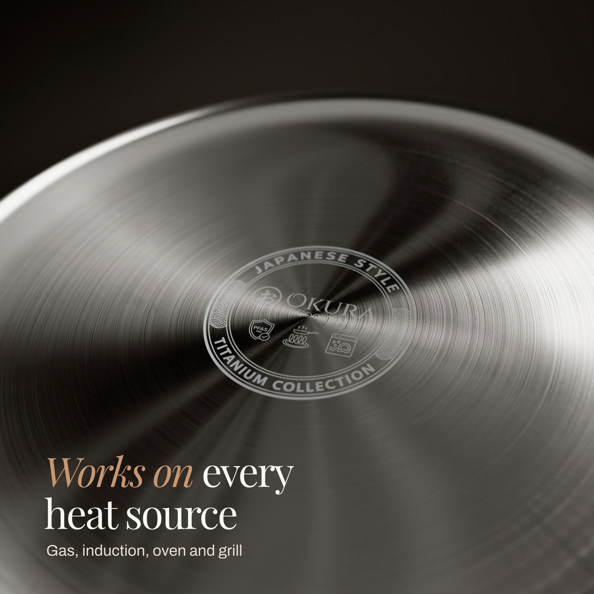 Works on every heat source: gas, induction, oven and grill