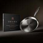 Okura titanium crêpe pan next to the Okura gift box