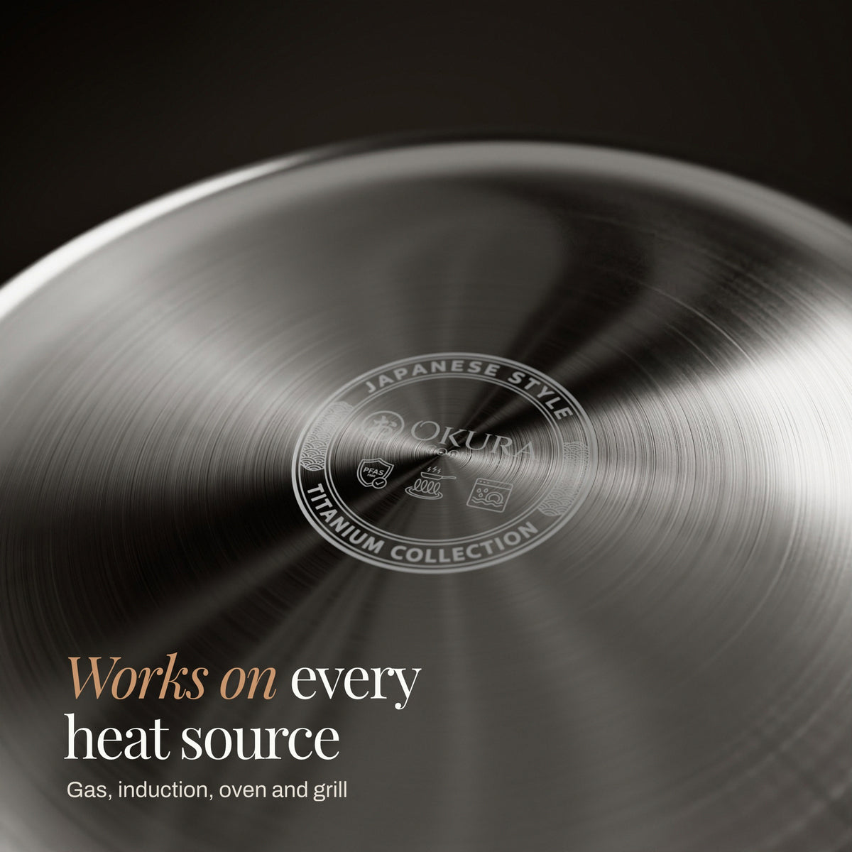 Works on every heat source: gas, induction, oven and grill
