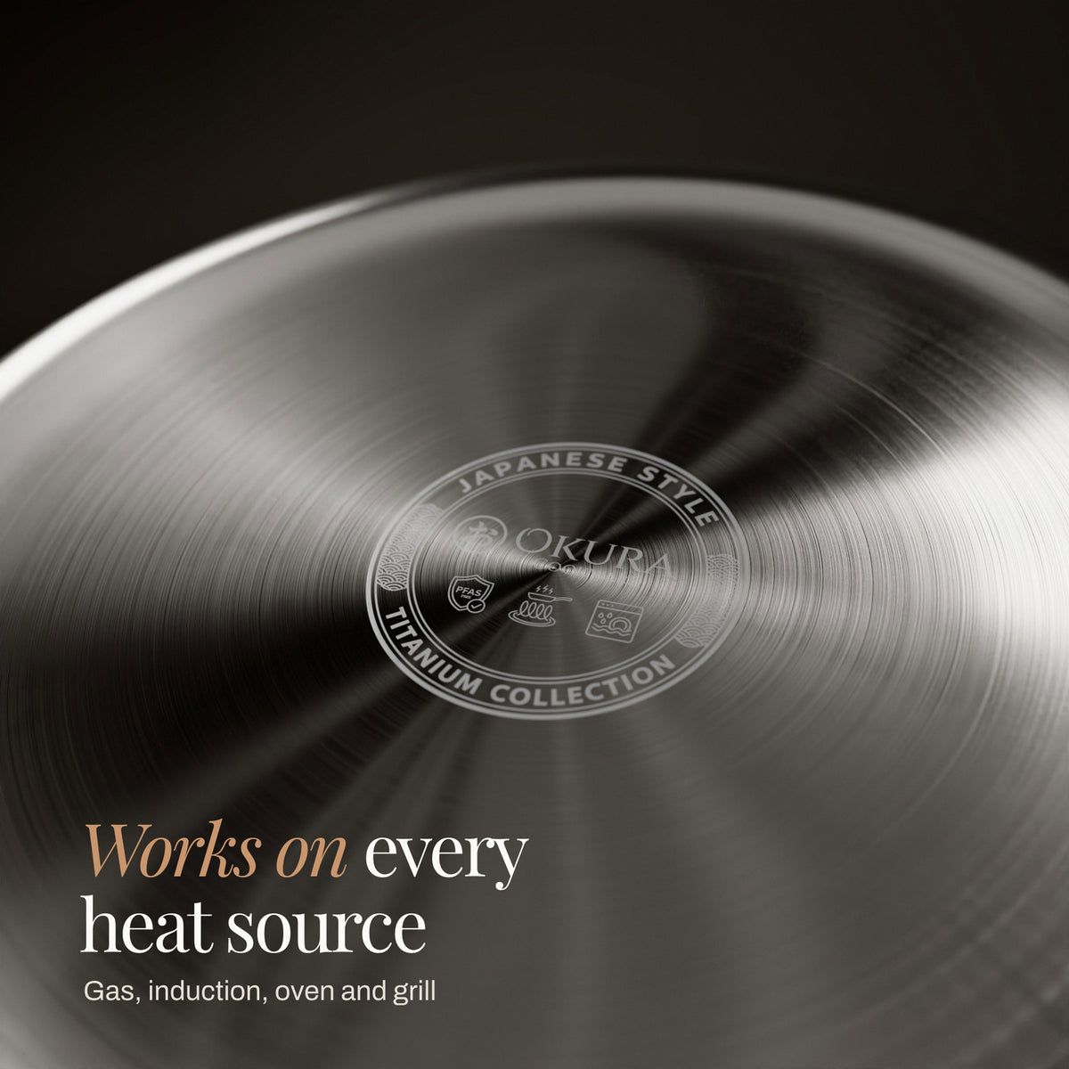Works on every heat source: gas, induction, oven and grill