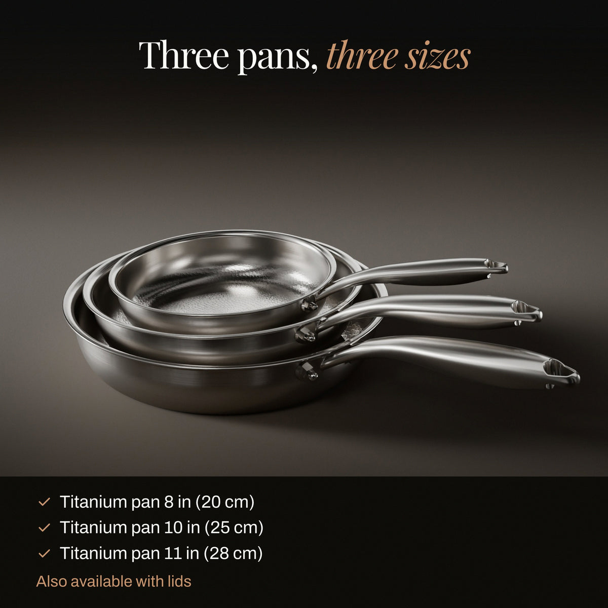Everything in the 3-piece titanium pan set