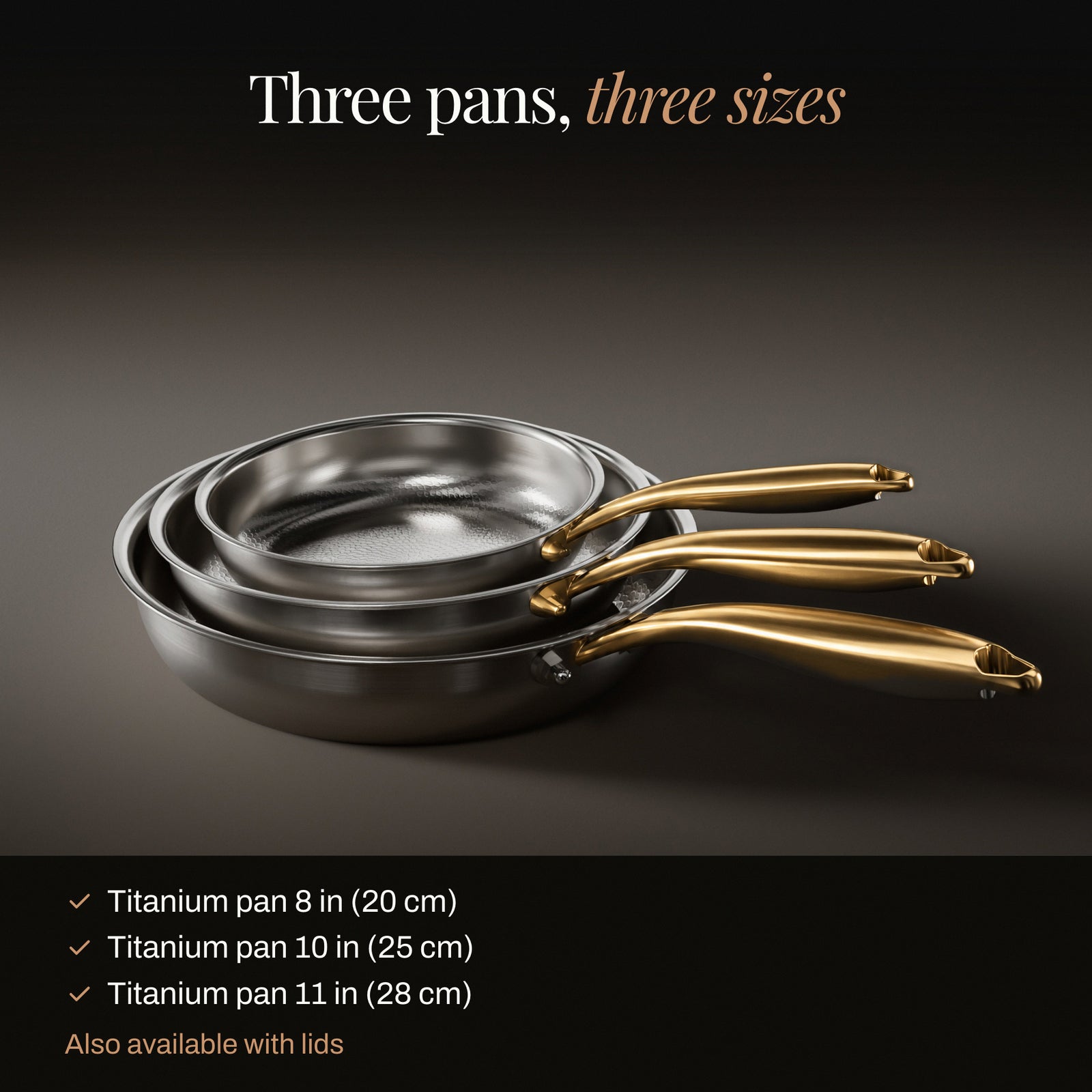 Hammered Titanium Pan - 3-piece set I Limited Edition – Okura Cookware
