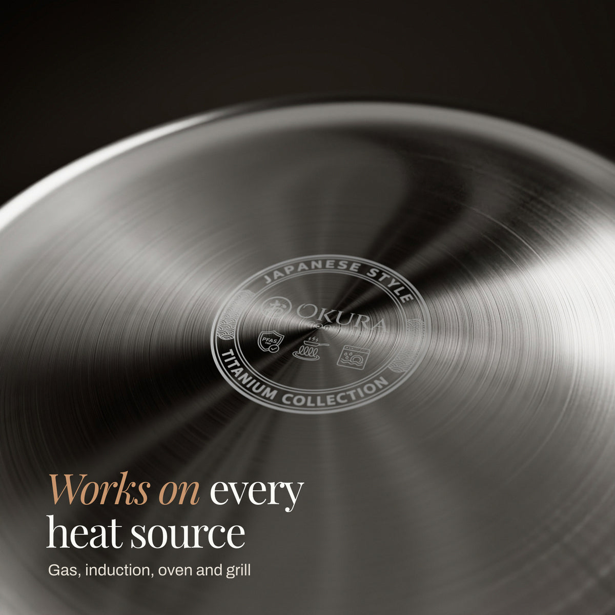Works on every heat source: gas, induction, oven and grill
