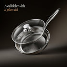 Available with a glass lid: Okura hand-hammered titanium frying pan