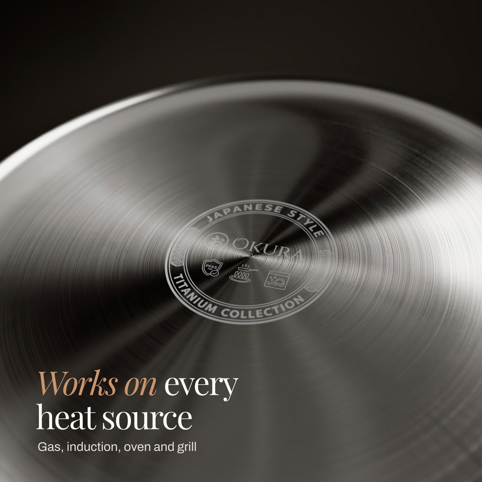 Okura Cookware Hammered Titanium Pan